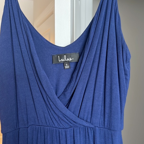 Lulu’s slinky jersey dress; blue, size S - Picture 2 of 6